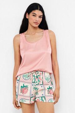 Gisela Short sat&eacute;n print mosaico floral