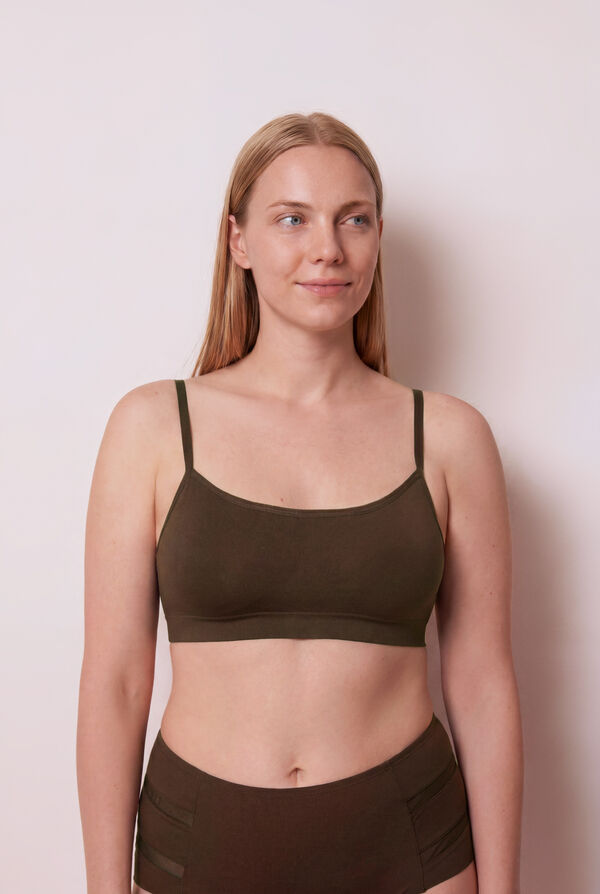Women'secret Braon top sa punjenjem bez &scaron;avova Braon
