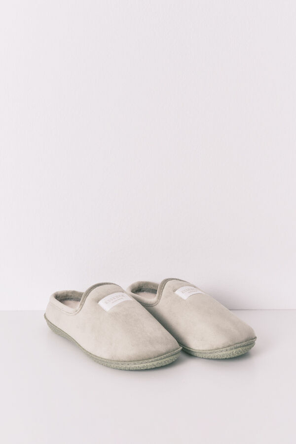 Women'secret Zelene sobne papuče od velur Kaki