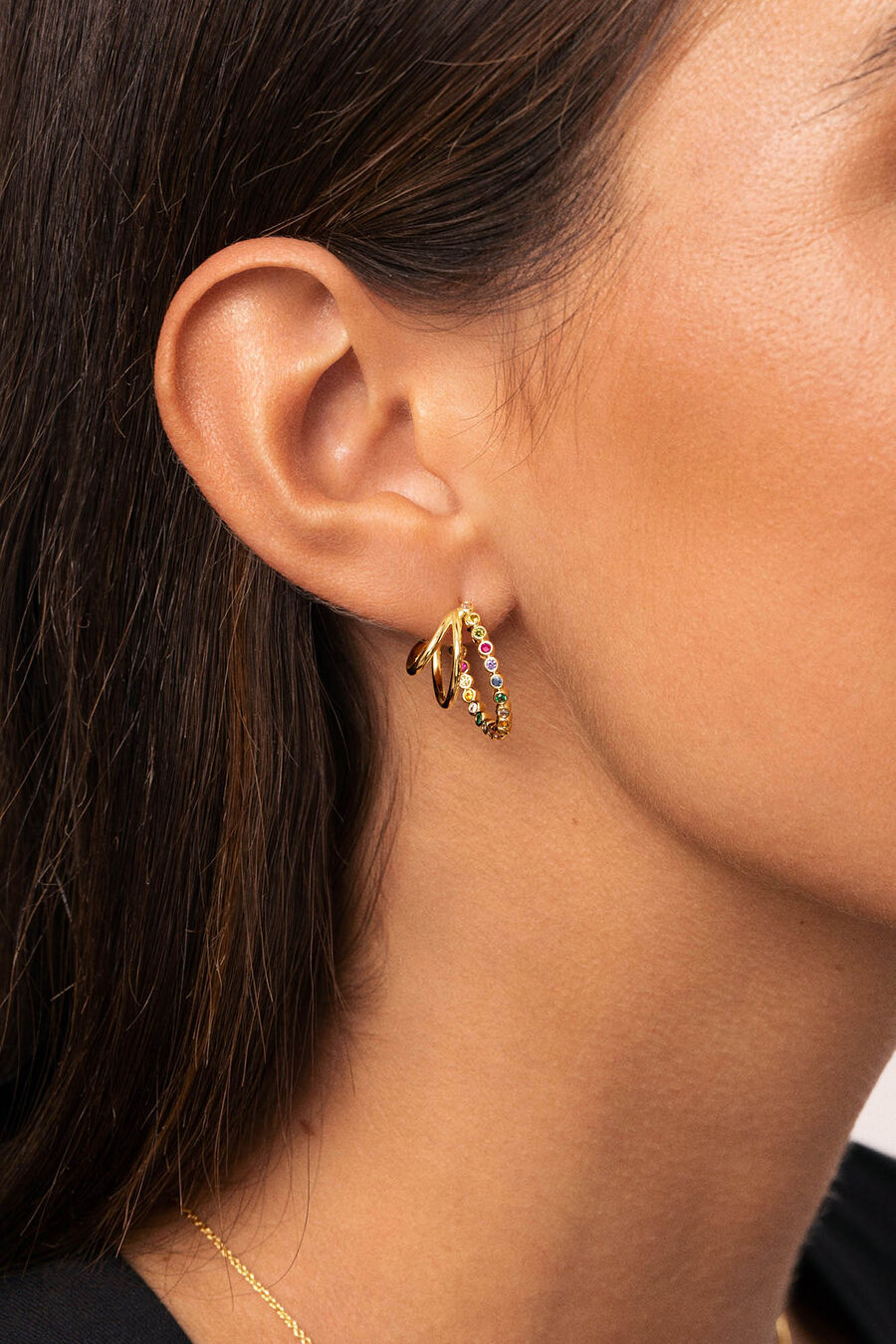 Pendientes Aro Orbit Baño Oro
