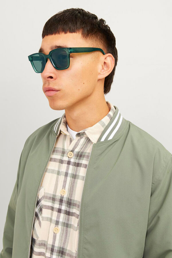 Jack & Jones Gafas de sol rectangulares verde