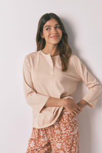 Women'secret Camiseta manga &frac34; 100% algod&oacute;n naranja 