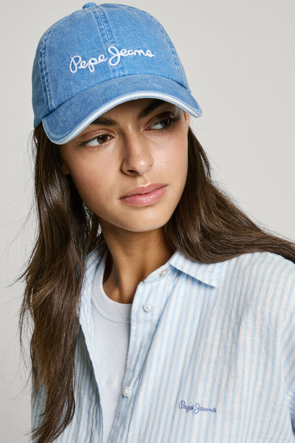 Pepe Jeans denim cap with embroidered logo Blau