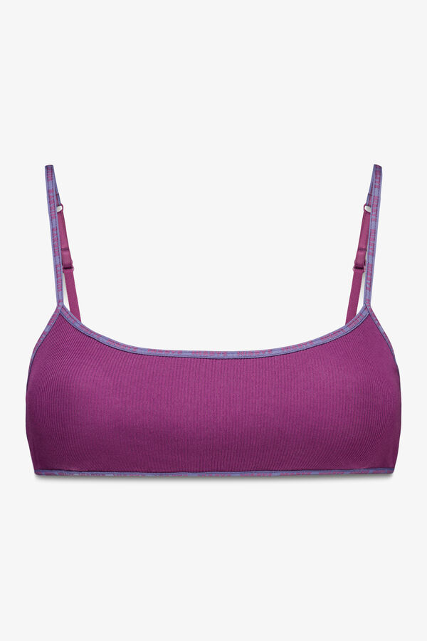 HI&BYE Top de soutien de algod&atilde;o bord&ocirc; com copas remov&iacute;veis vermelho