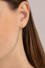 Singularu Pendientes Falling Stick Spark Plata Ba&ntilde;o Oro printed