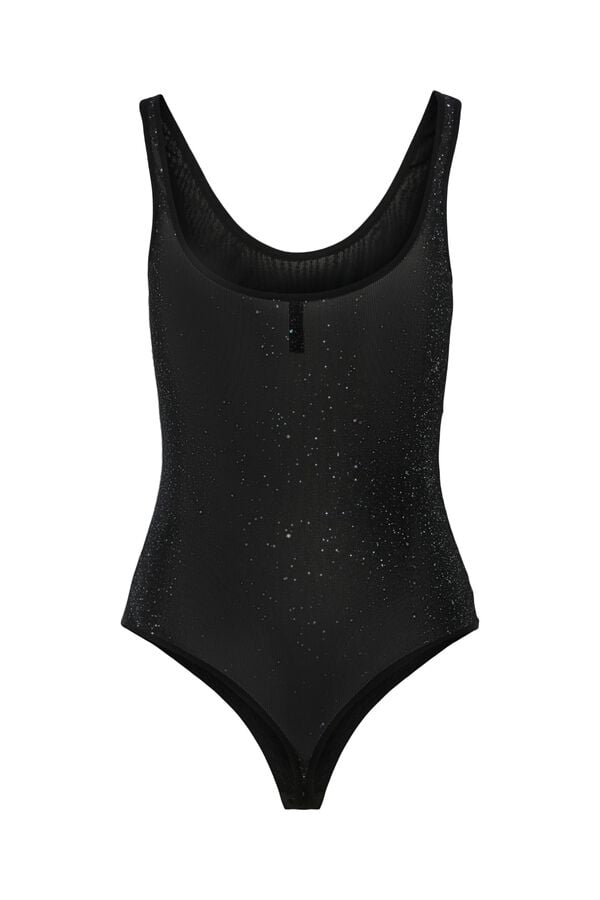 Pieces Body sin mangas con brillo negro