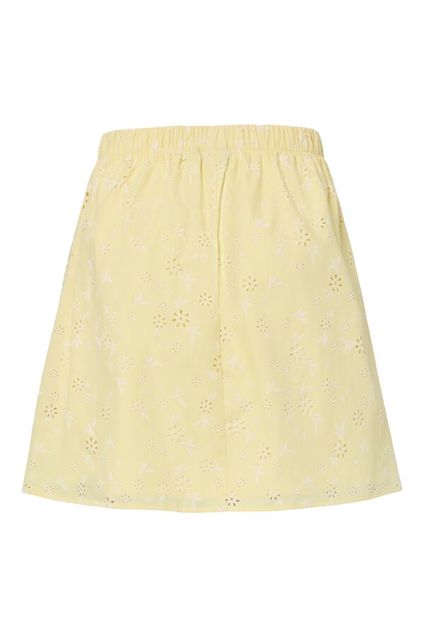 Pieces Falda bordado ingl&eacute;s amarillo