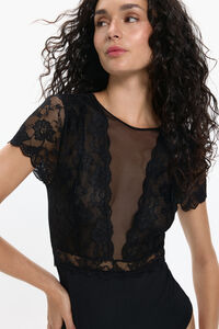 Pieces Body lingerie de manga curta