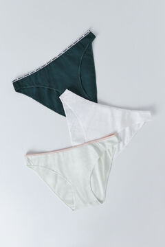 HI&BYE Pack 3 bragas cl&aacute;sicas verde, blanco, verde claro