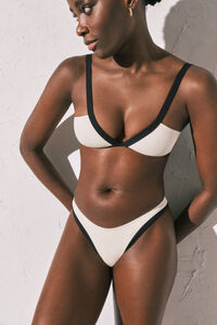 Women'secret Crno-bele color block brazilske gaćice