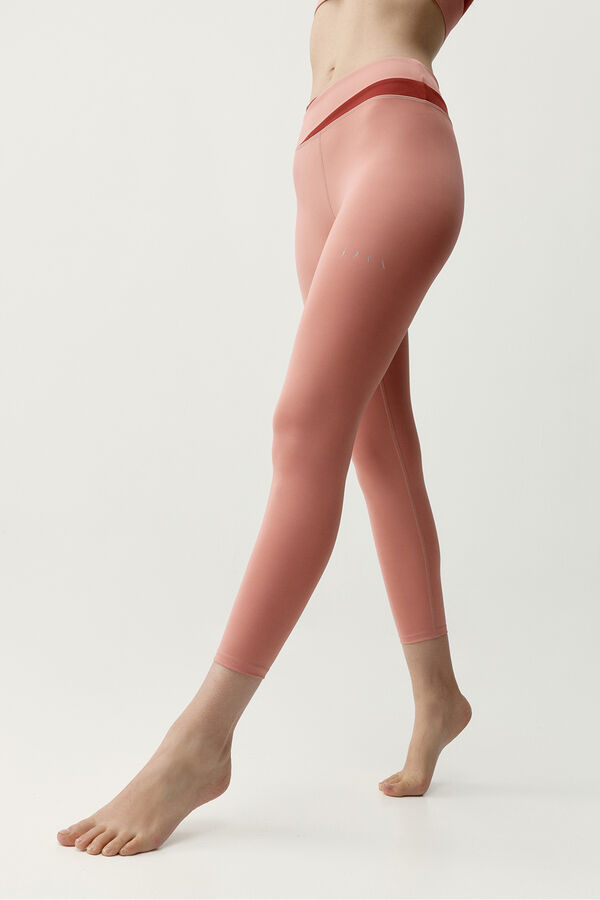 Born Living Yoga Koralle-rote Sport-Leggings KATE mit Print