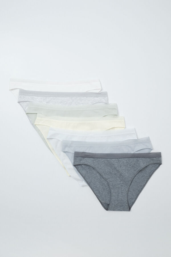 Women'secret Pack 7 bragas cl&aacute;sicas algod&oacute;n lisas Print