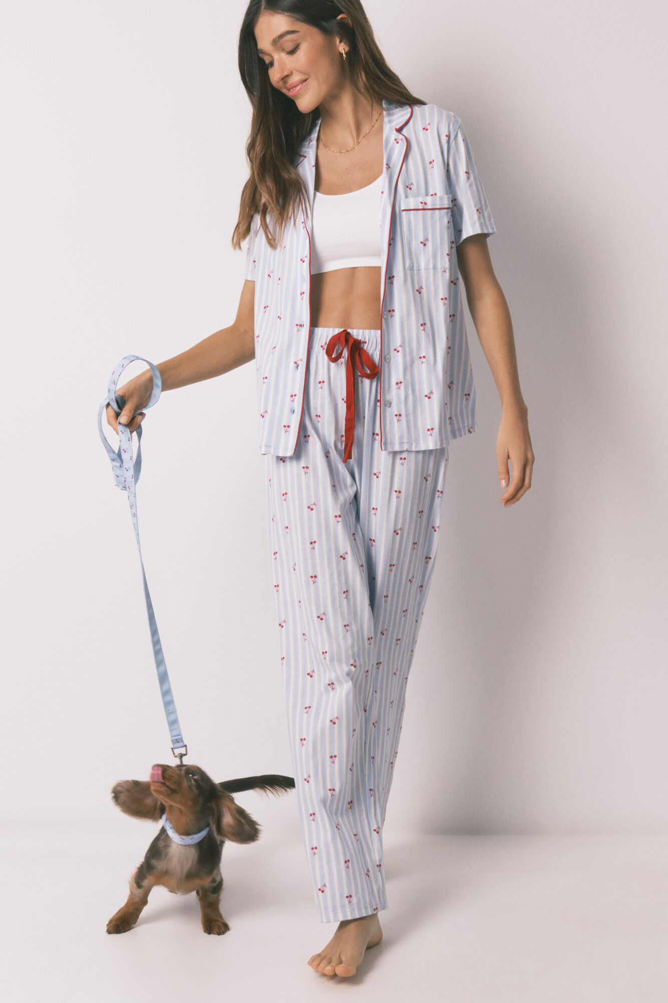 Women'secret Plavi povodilac za pse sa tre&scaron;njama