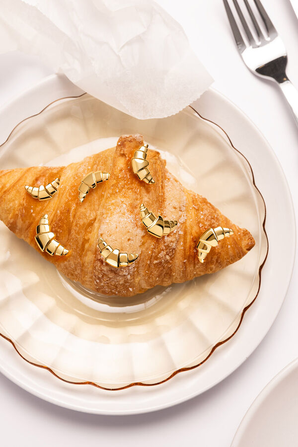 Singularu Pendiente Suelto Croissant Ba&ntilde;o Oro amarillo