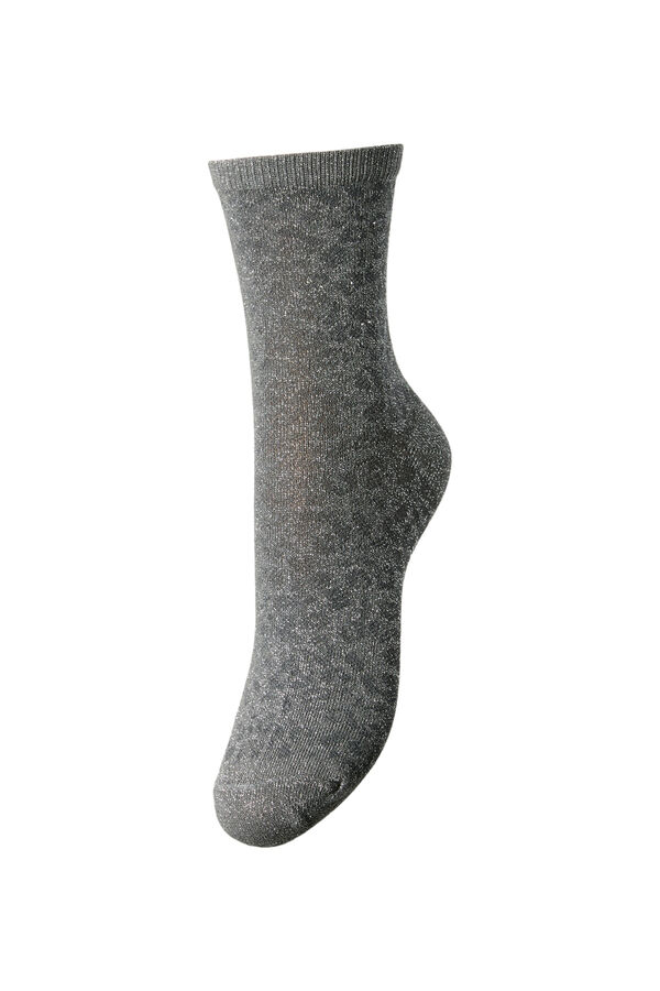 Pieces Calcetines de animal print con lurex gris