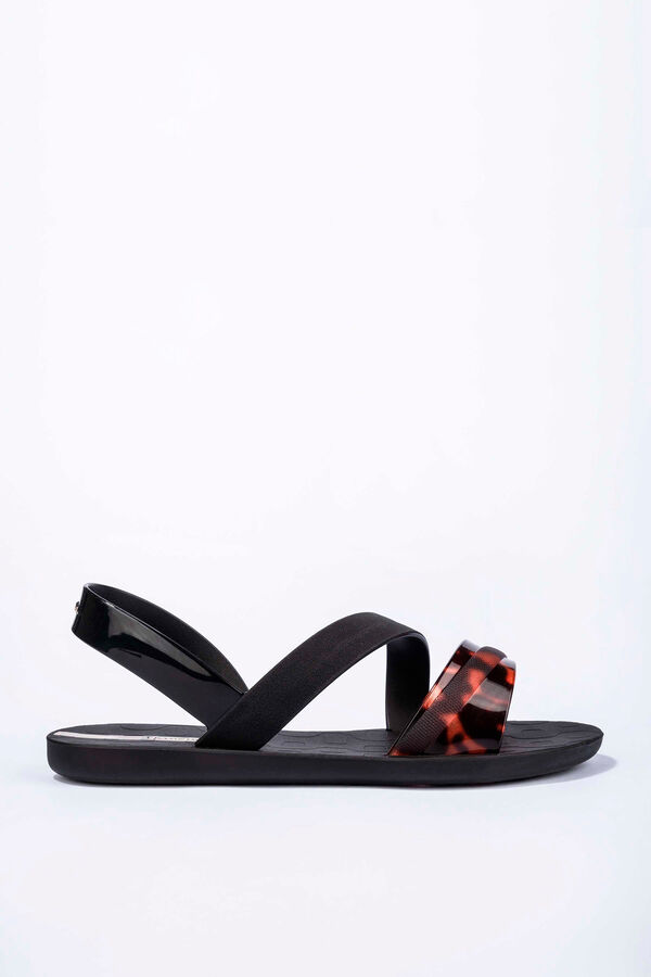Ipanema Sandalia tiras aim&eacute;tricas animal print negro