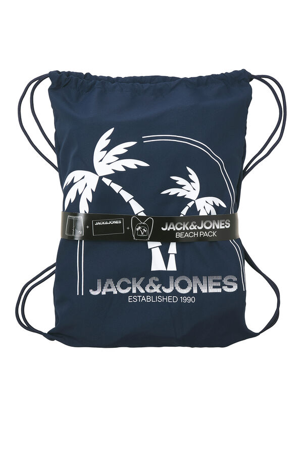 Jack & Jones Pack playa ba&ntilde;ador y toalla azul