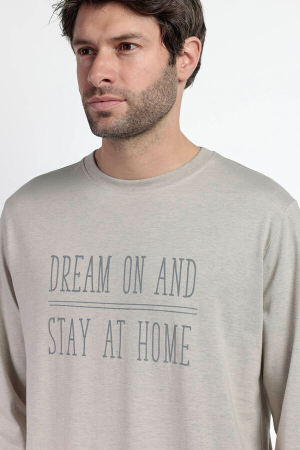 Admas Pijama comprido azul e bege xadrez para homem bege