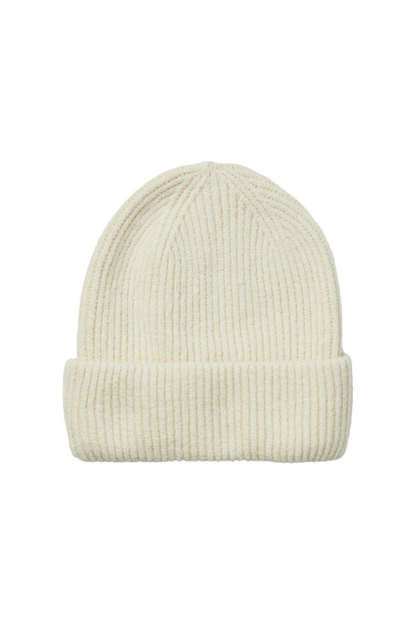 Pieces Gorro beanie de punto blanco