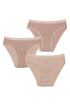 DIM Pack de 3 bragas de ni&ntilde;a estampadas con cintura el&aacute;stica rosa