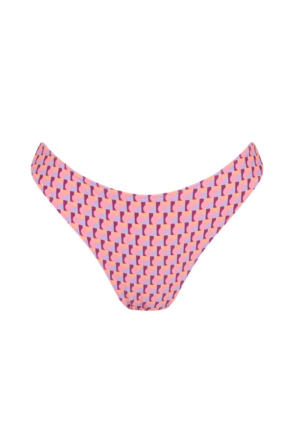 Women'secret Roze donji deo bikinija brazilskog kroja sa U efektom i printom Roze