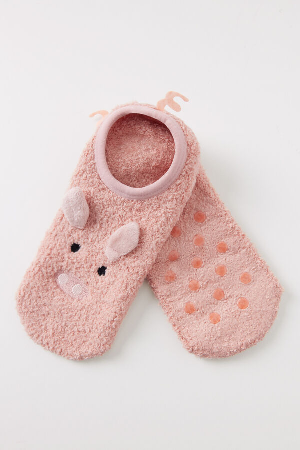 Women'secret Calcetines invisibles pelo cerdito  rosa