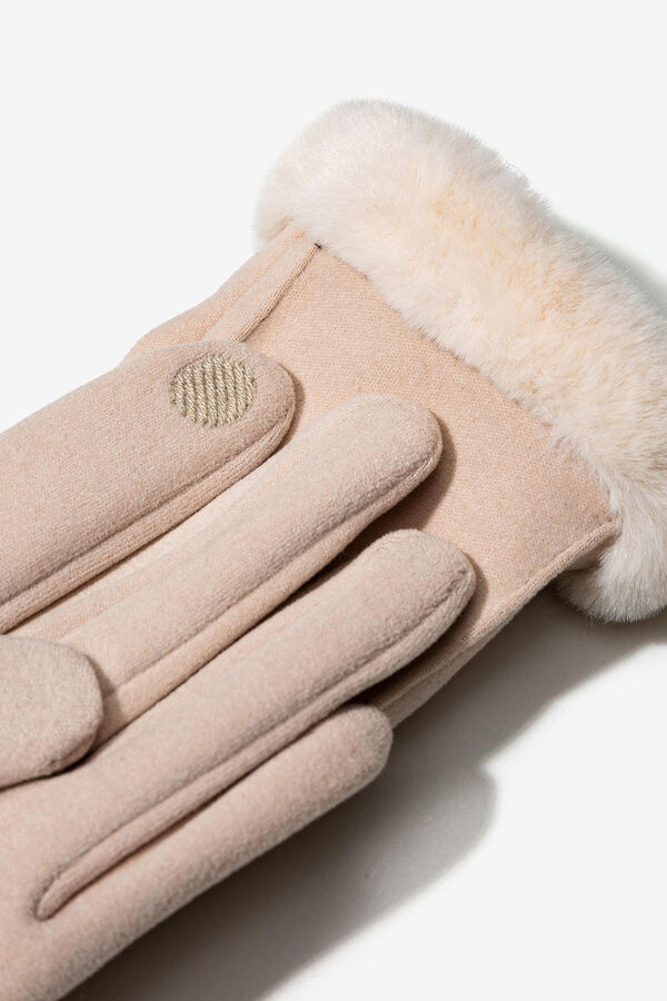 Vilanova Tourch Screen Gloves with Faux Fur grey