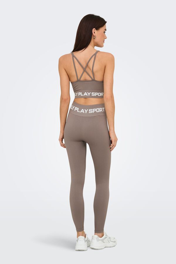 Only Play Sujetador deportivo de tirantes sujecci&oacute;n media gris