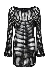 Trendyol Vestido corto crochet manga larga