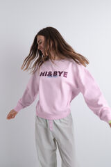 HI&BYE Sudadera felpa lisa rosa rosa