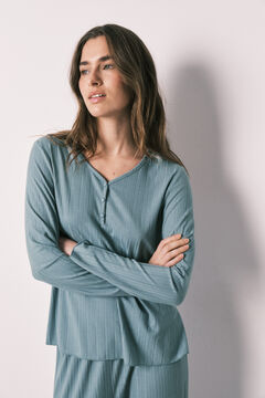 Women'secret Zelena pointelle duga pidžama