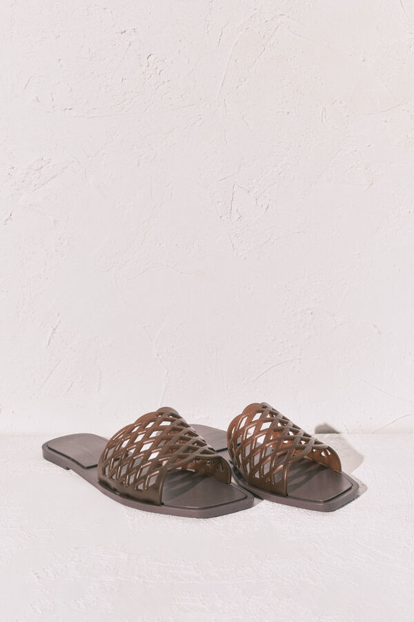 Women'secret Braon ravne jelly sandale Braon