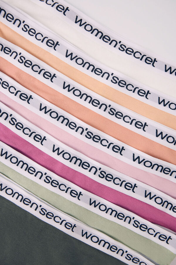 Cotton Brazilian panties with logo - Main Image