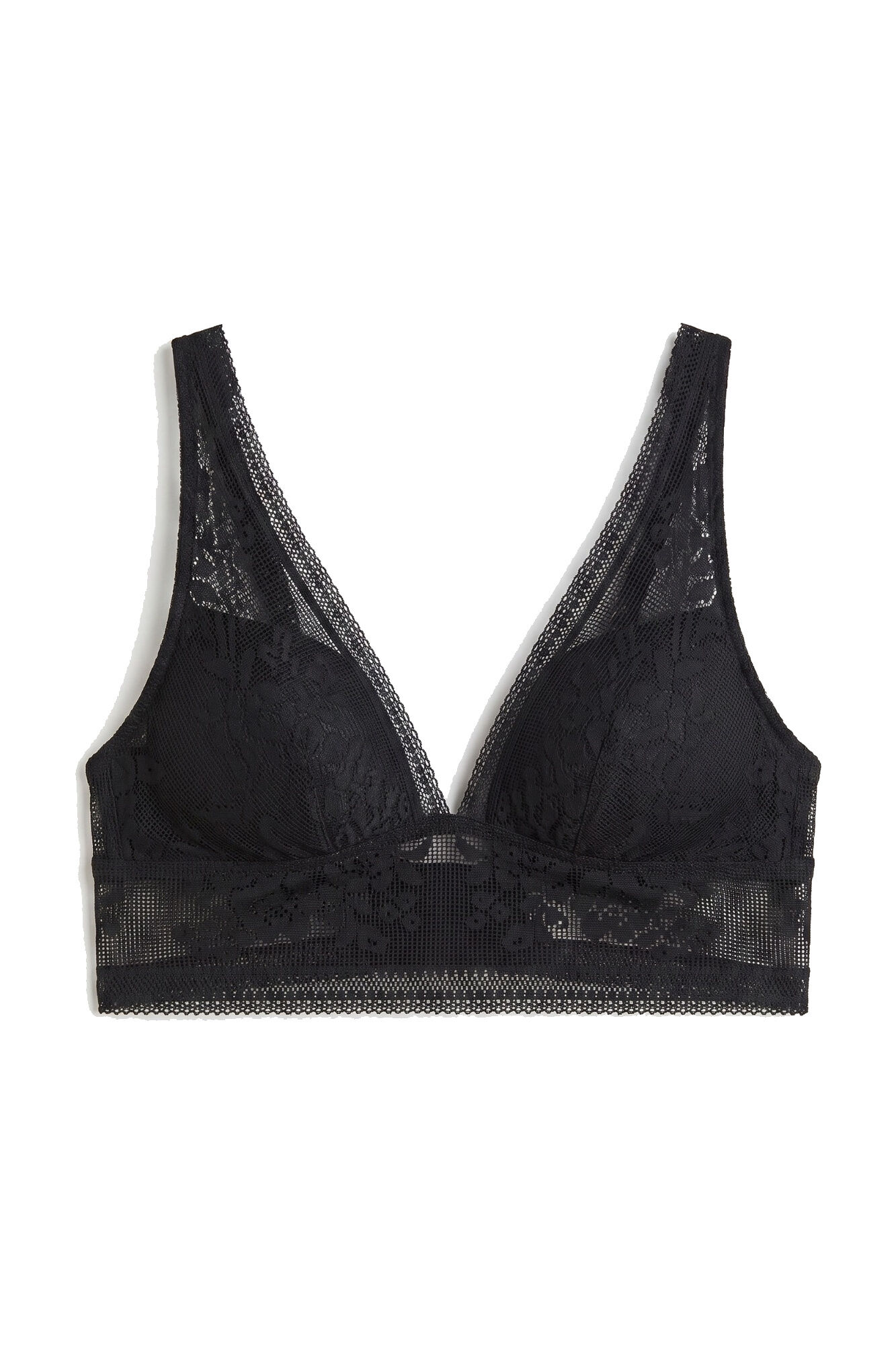 Women'secret Crni čipkasti bralette grudnjak sa halter izrezom