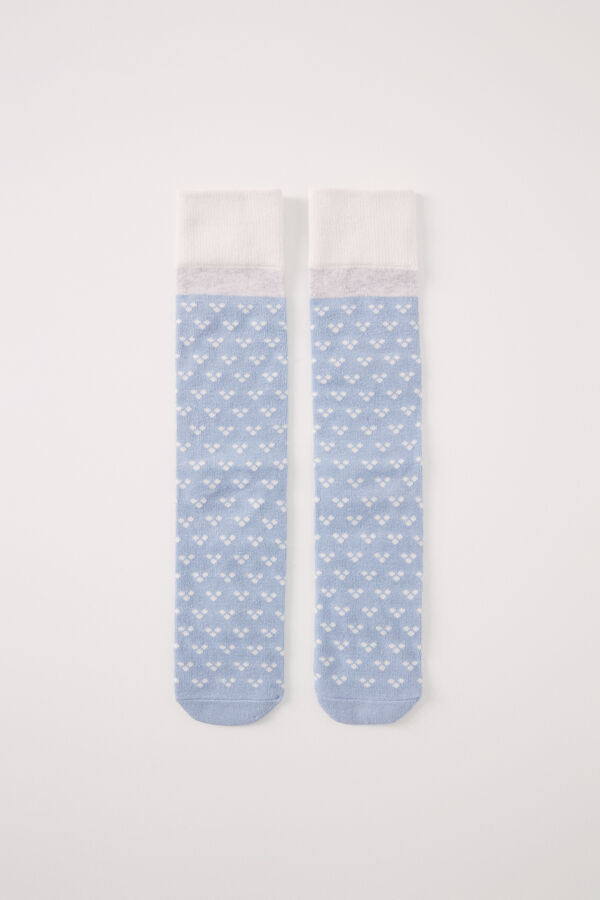 Women'secret Pink striped long socks pink