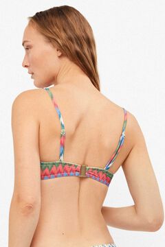 Gisela Top bikini bandeau estampado zig zag