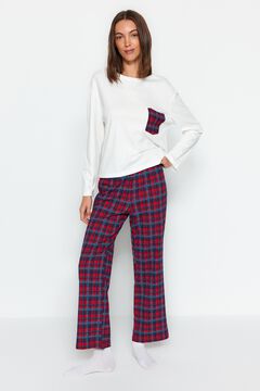 Trendyol Conjunto de pijama aos quadrados branco