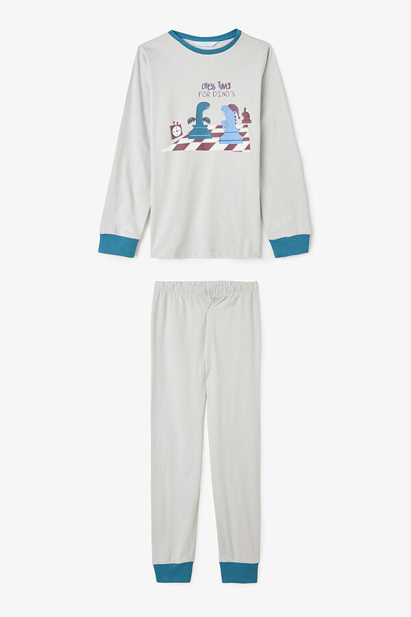 Penti Boys Chess Time Dinosaur Patterned Long Sleeve 2-Piece Pajama Set printed