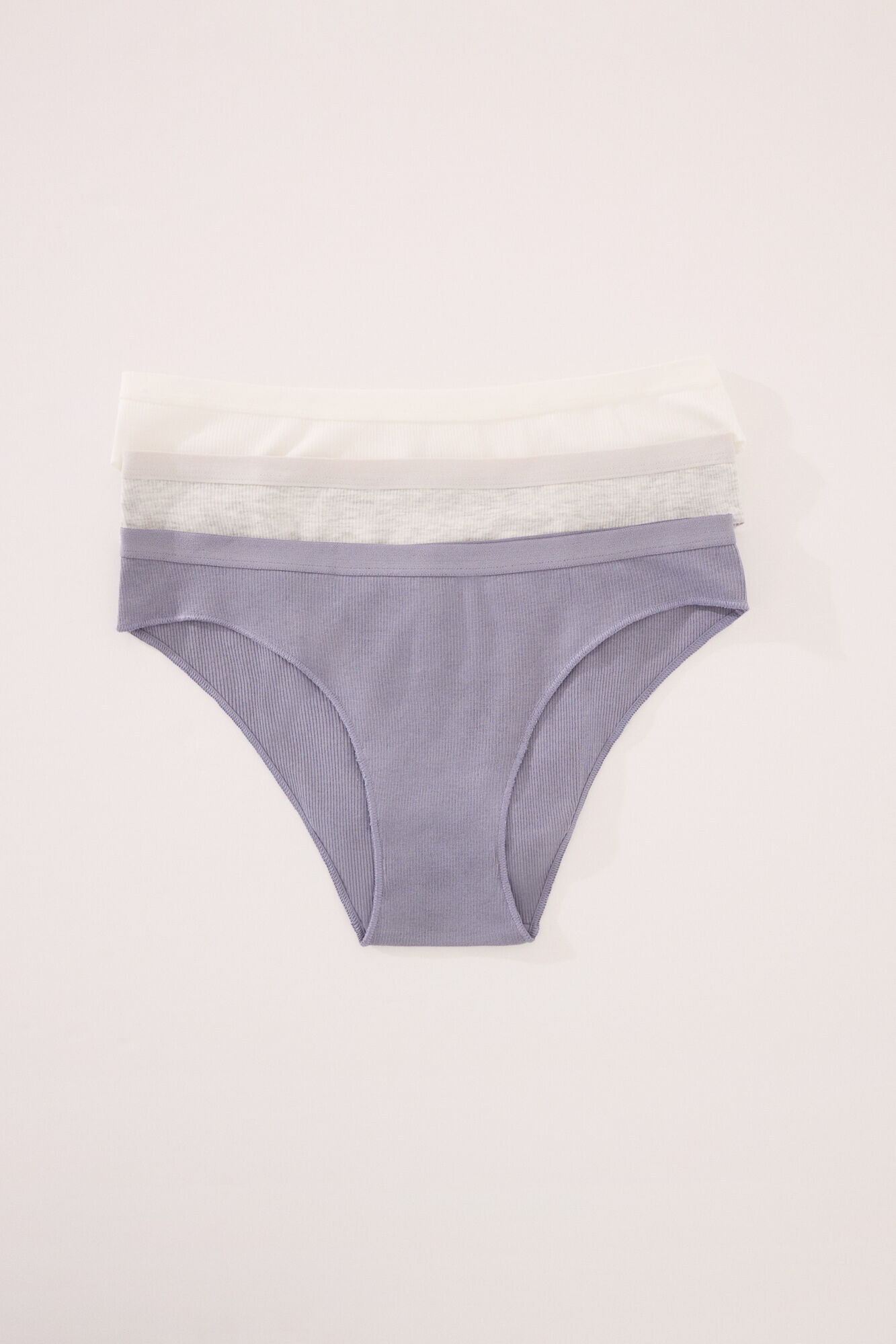 Women'secret Paket od 3 rebraste pamučno-viskozne gaćice