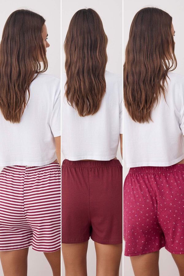 Trendyol Pack de 3 pantalones cortos de pijama estampado