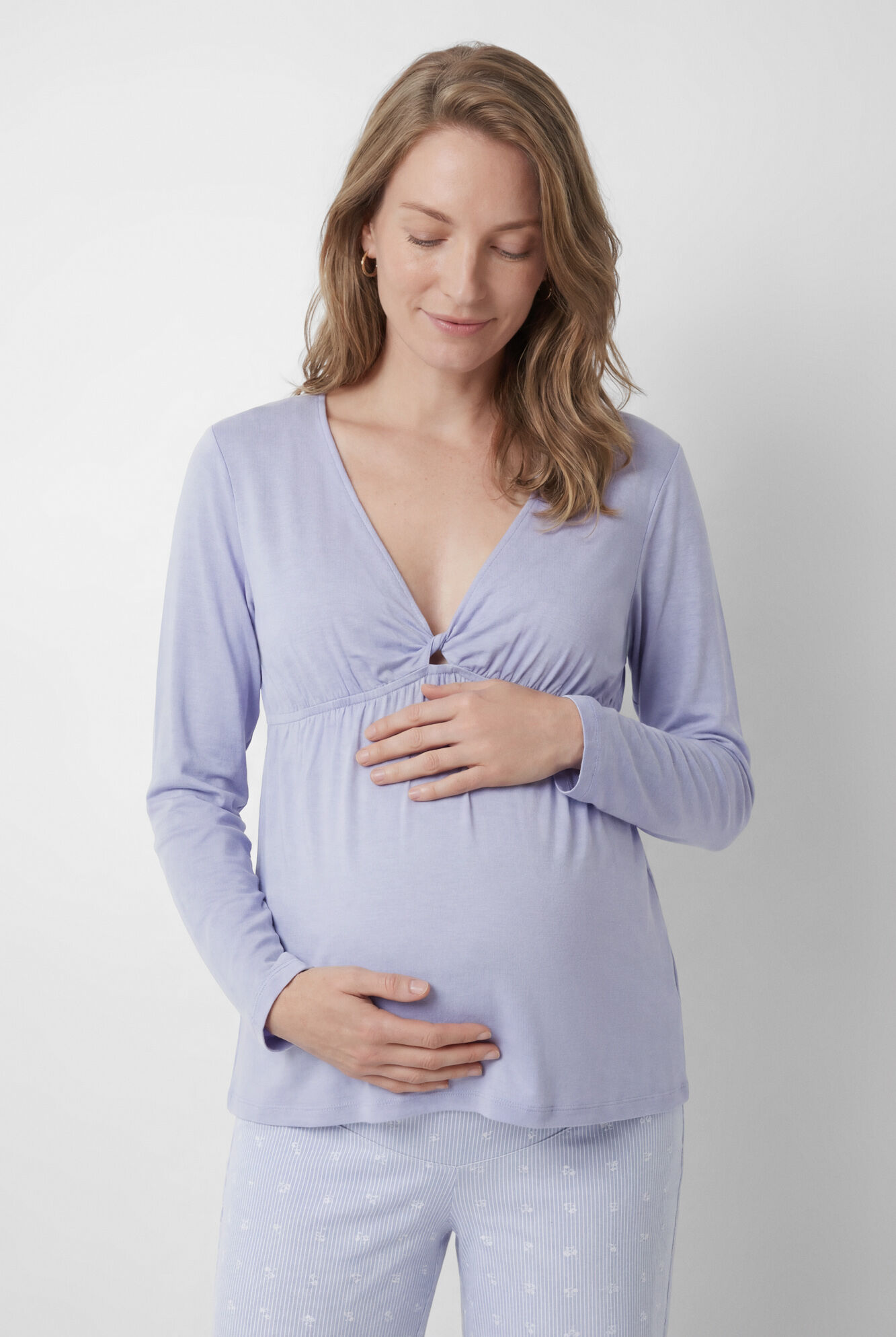 Women'secret Plava kapri pidžama za materinstvo