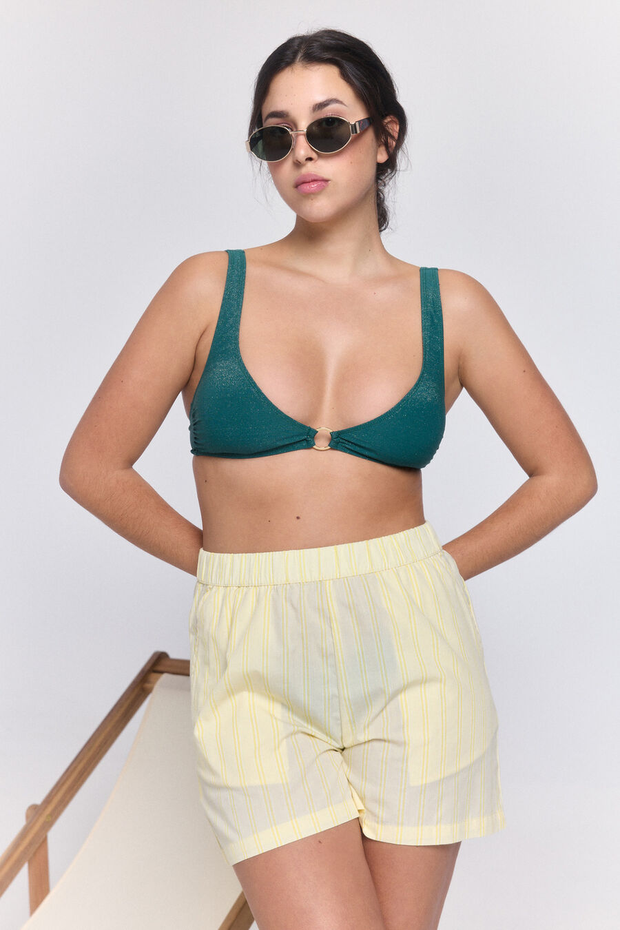Bikini top nylon con glitter