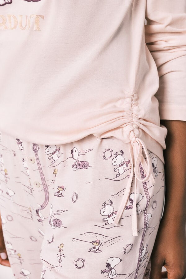 Women'secret Roze pamučna duga pidžama Snoopy Roze
