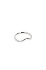 Singularu Silver peak midi ring grey