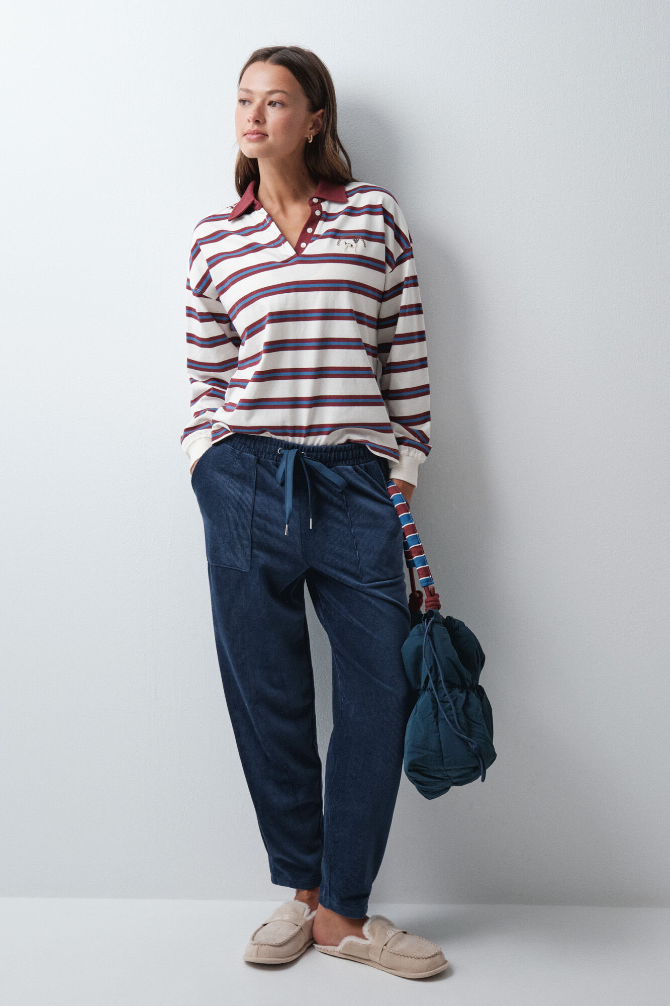 Women'secret Plave duge pantalone od somota