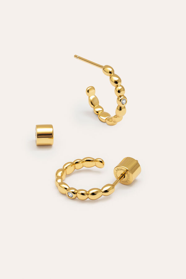 Singularu Pebble Spark Gold Plated Hoop Earrings printed