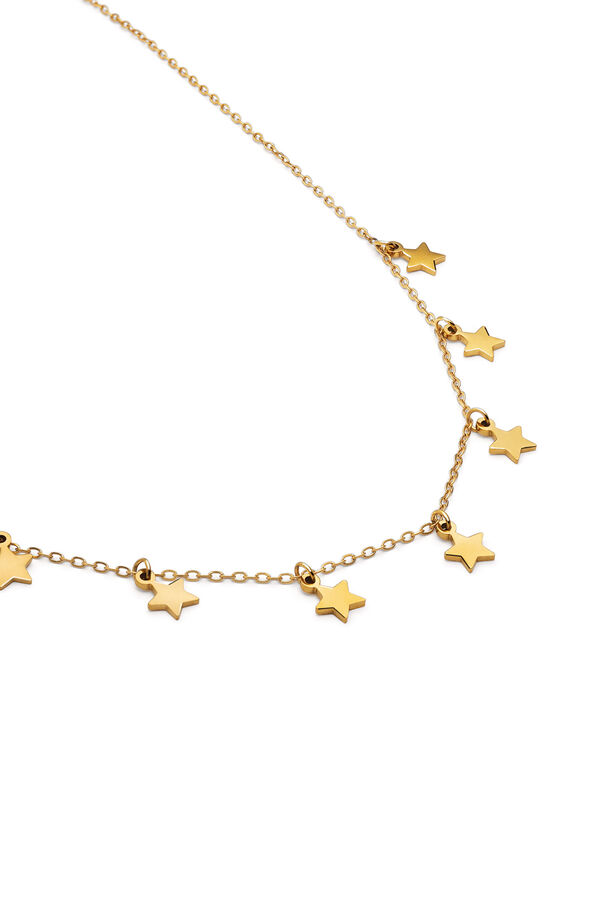 Singularu Colar Mini Estrelas A&ccedil;o Banho de Ouro estampado