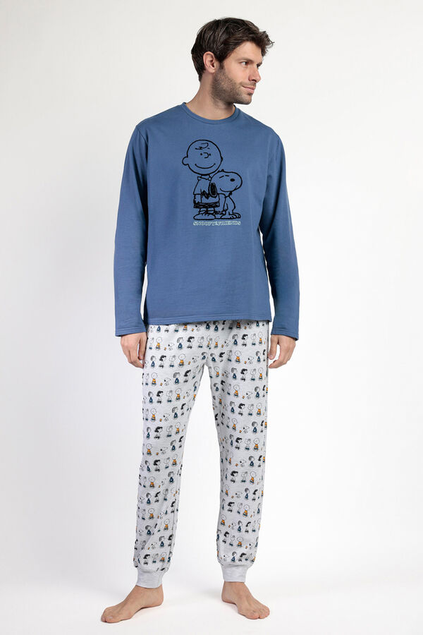 Admas Pijama largo felpa hombre Snoopy&Friends  azul