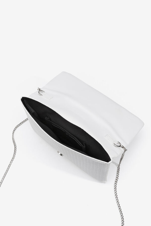 Vilanova Clutch Efecto Piel Tejida blanco