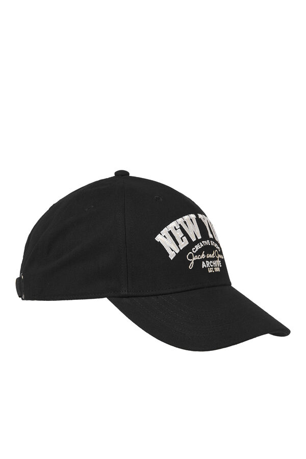 Jack & Jones Gorra algod&oacute;n con texto bordado negro